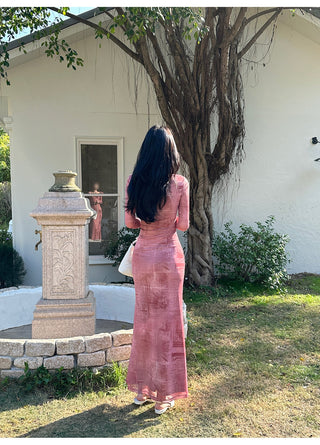 pink mesh dress