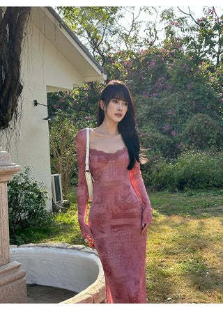 pink mesh dress