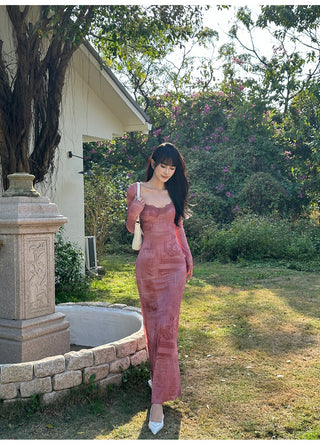 pink mesh dress