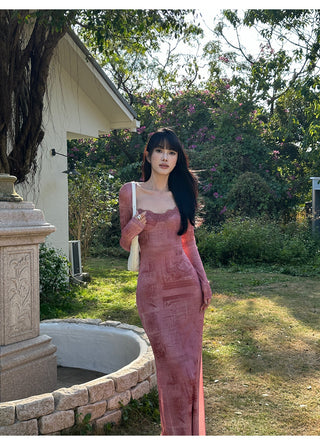 pink mesh dress
