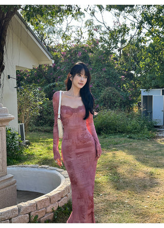 pink mesh dress