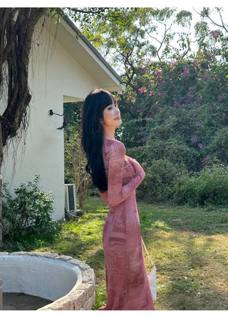 pink mesh dress