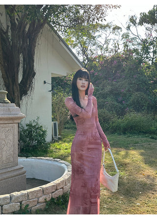 pink mesh dress
