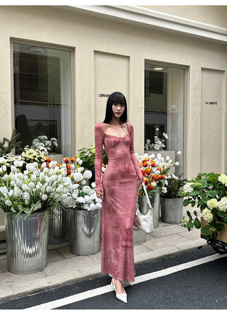pink mesh dress