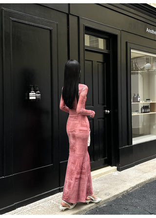 pink mesh dress