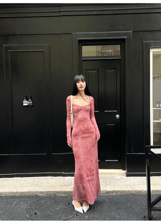 pink mesh dress