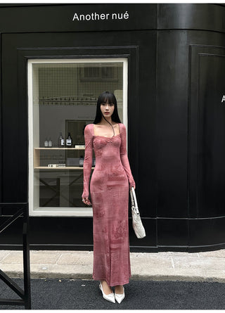 pink mesh dress
