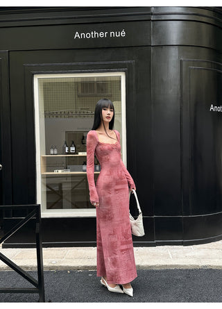 pink mesh dress