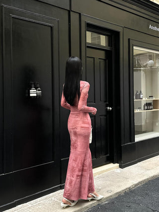 pink mesh dress