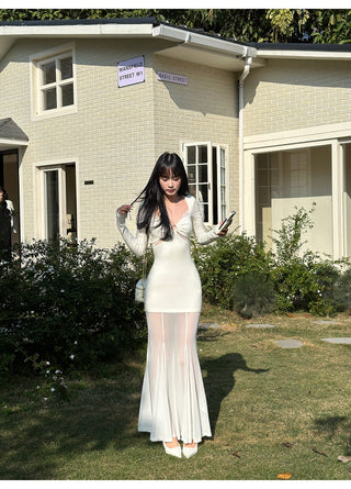 white knit dress