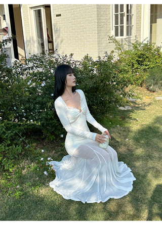 white knit dress