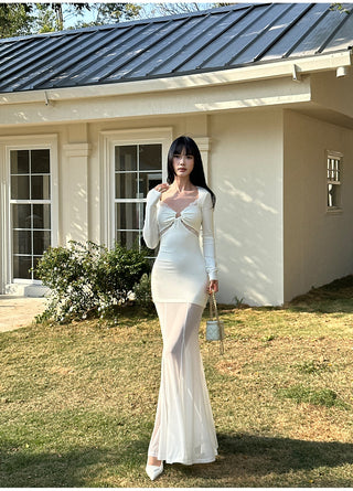 white knit dress
