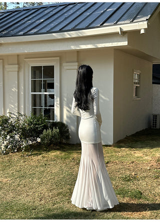 white knit dress