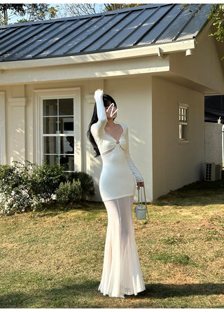 white knit dress
