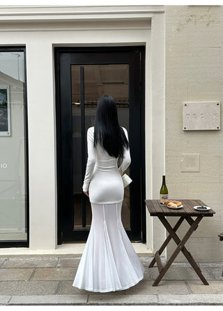 white knit dress