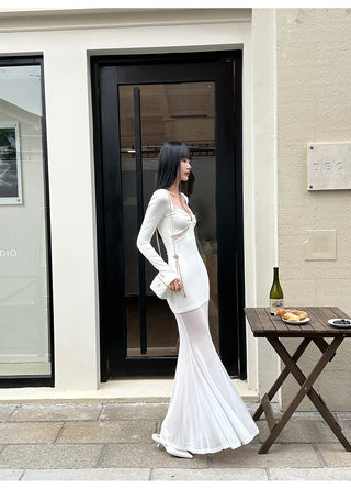 white knit dress