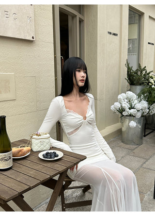 white knit dress