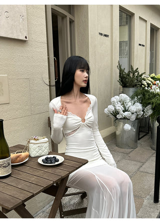 white knit dress