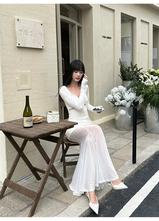 white knit dress