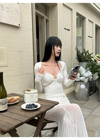 white knit dress