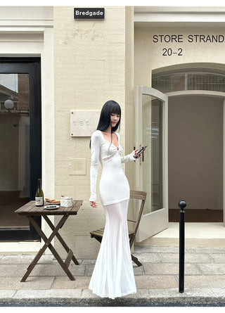 white knit dress