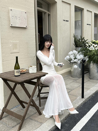 white knit dress