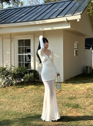 white knit dress