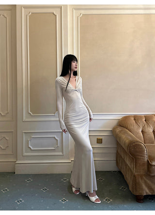 apricot twist dress