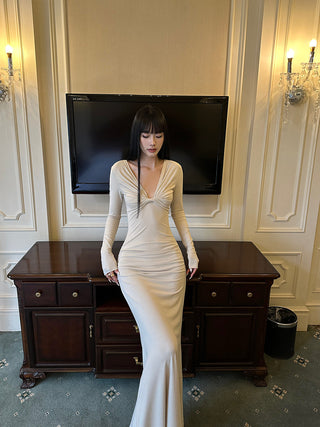 apricot twist dress