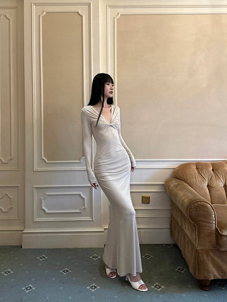 apricot twist dress