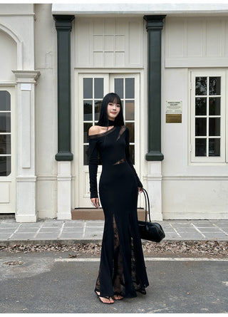 black lace skirt