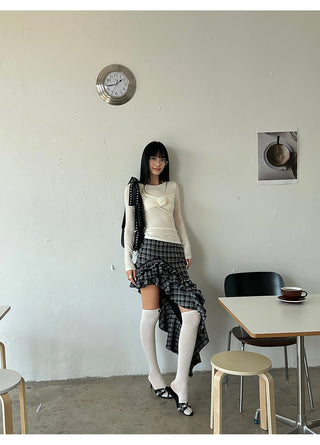 plaid ruffle skirt