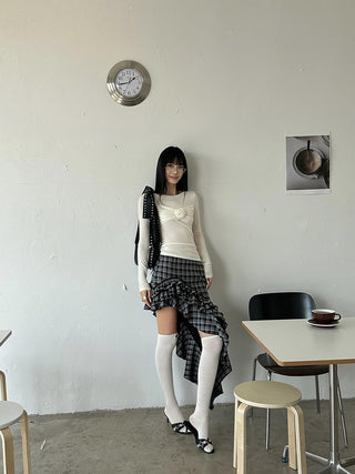plaid ruffle skirt