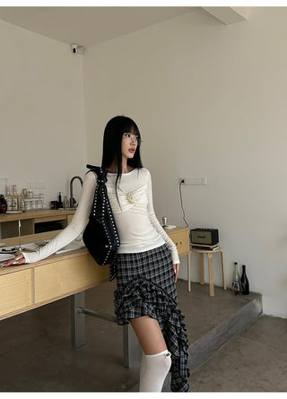plaid ruffle skirt