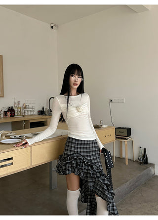 plaid ruffle skirt