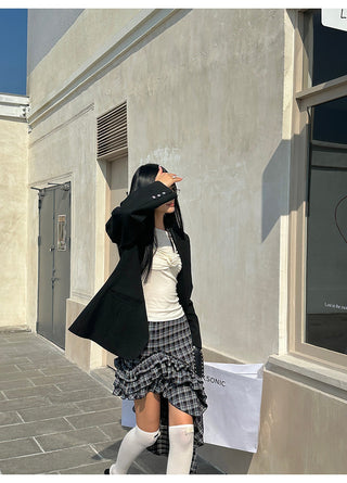 plaid ruffle skirt