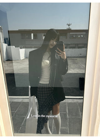 plaid ruffle skirt