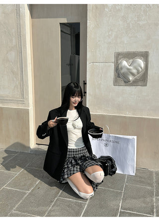 plaid ruffle skirt