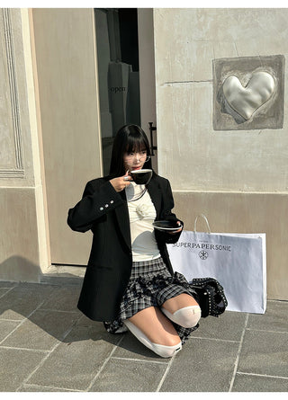 plaid ruffle skirt