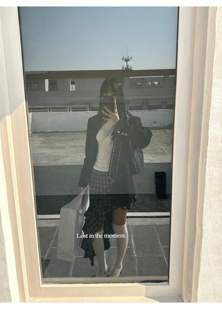 plaid ruffle skirt