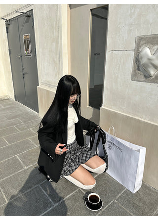 plaid ruffle skirt