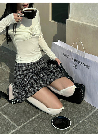 plaid ruffle skirt