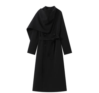 black scarf coat
