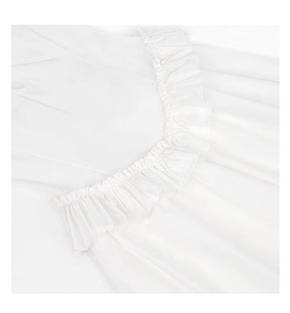 white pleated dress