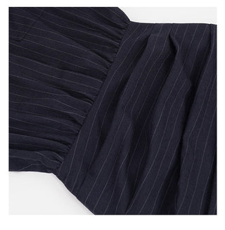 blue striped dress