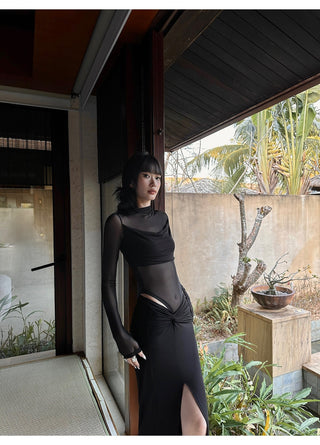 black twist skirt