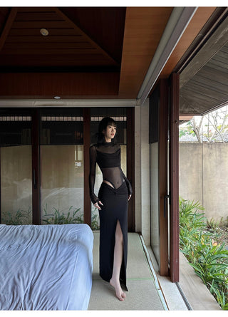 black twist skirt