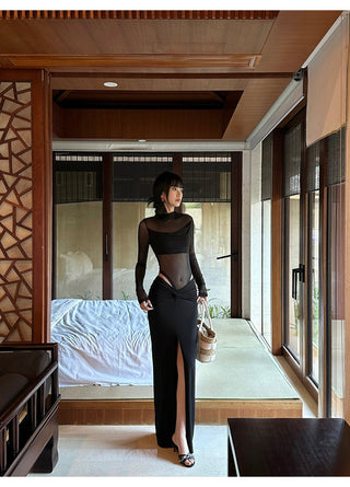 black twist skirt
