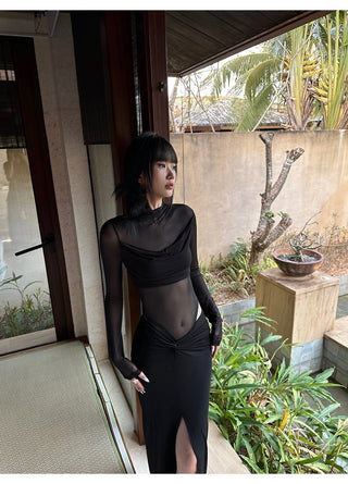 black twist skirt