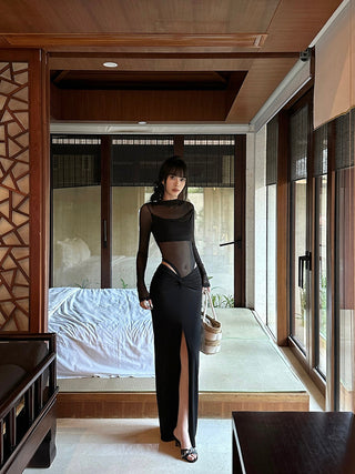 black twist skirt